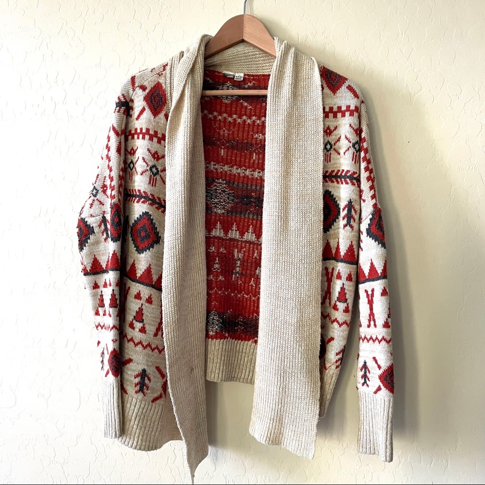 PACSUN / ROXY cozy printed open-front cardigan